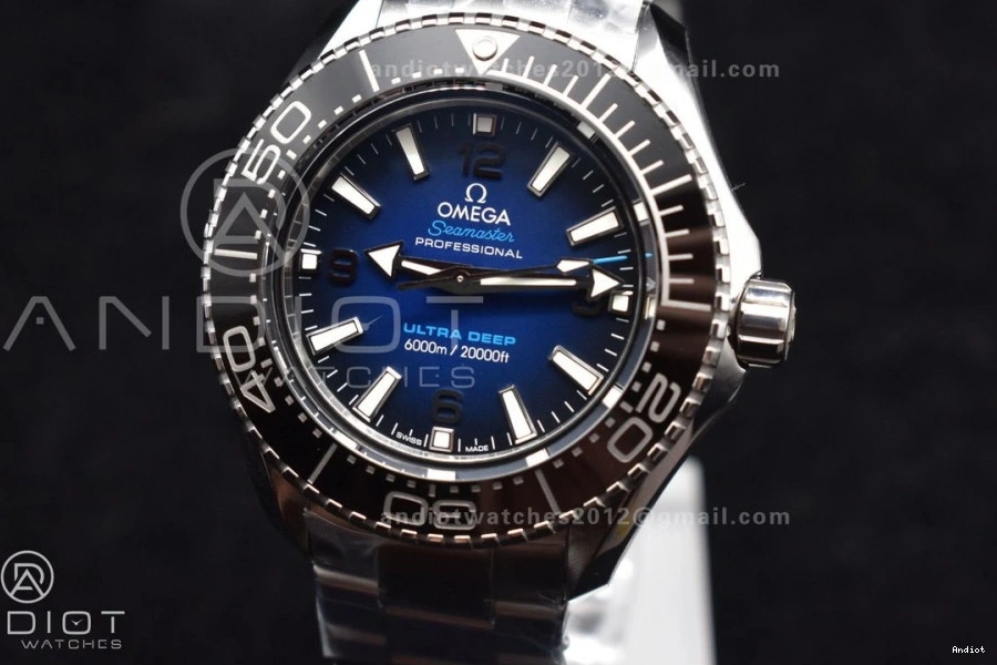 on Edition 1:1 Ultra Blue Seamaster A8912 SS Dial Best Deep SBF SS Deep Bracelet 6000M Super Clone 1228